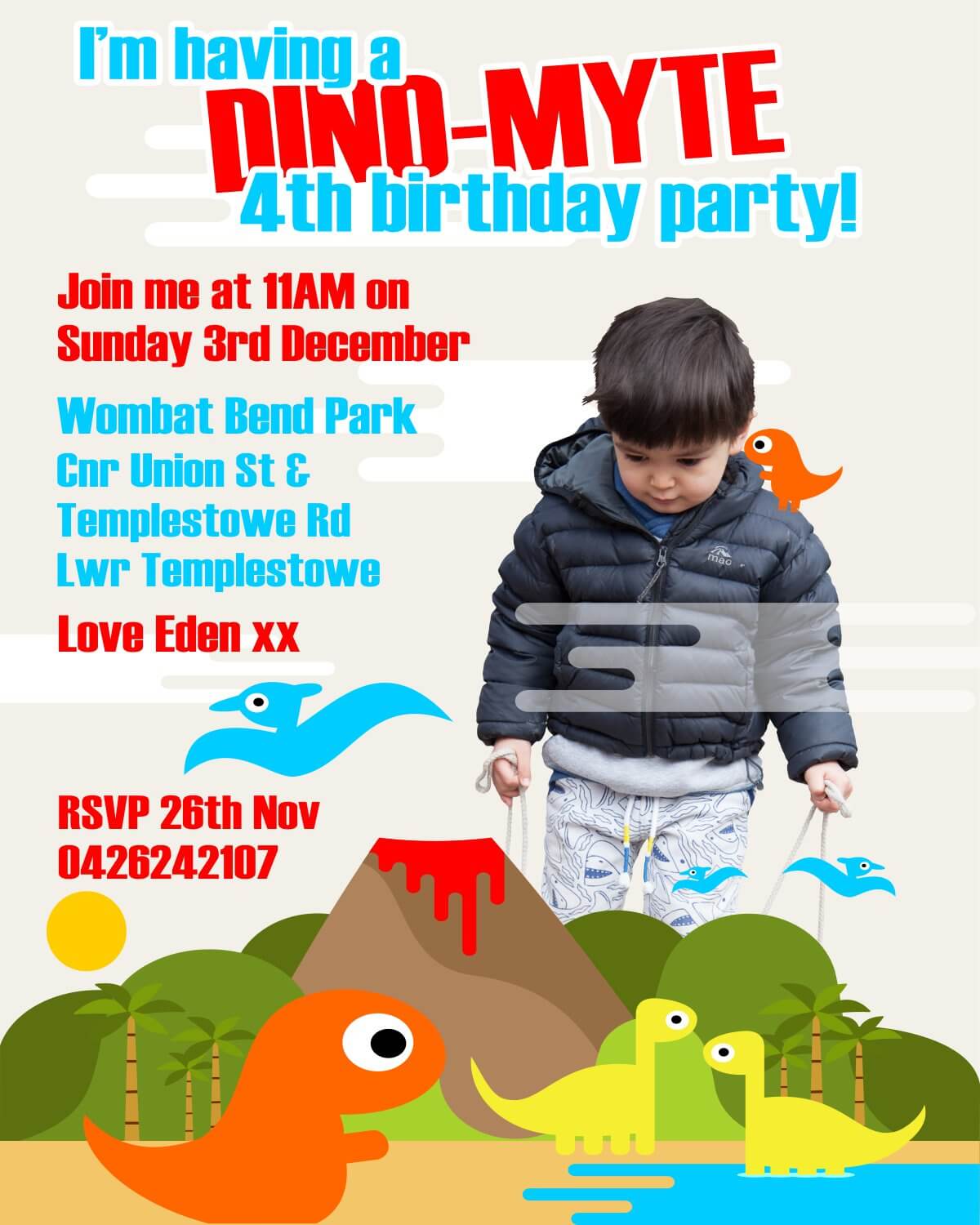 Eden's 4th Birthday Invitation