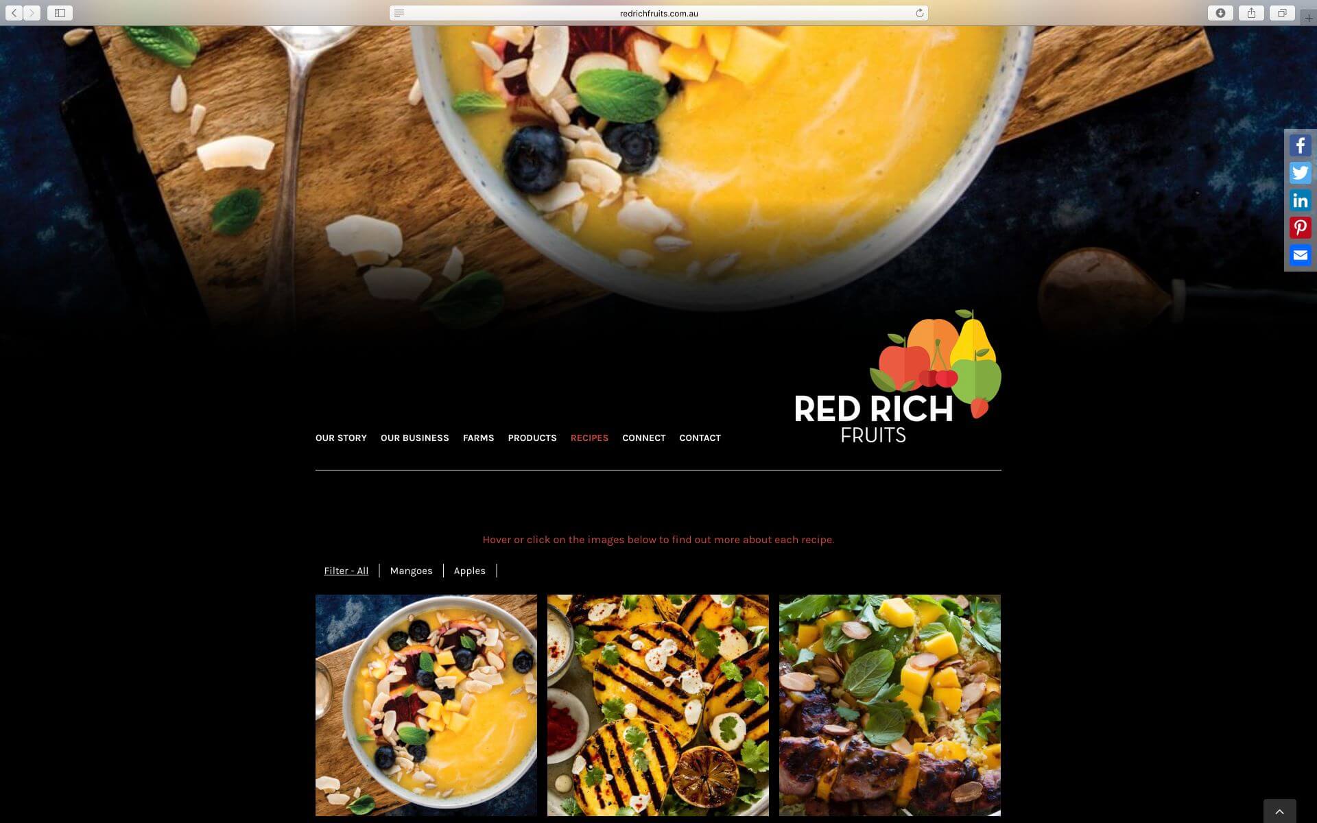 Red Rich Fruits Website