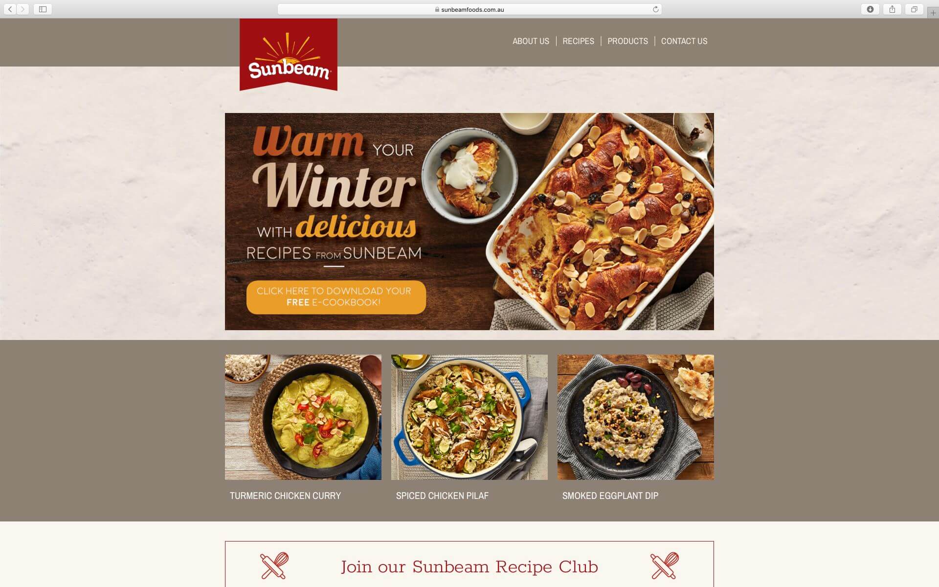 Sunbeam Foods Website